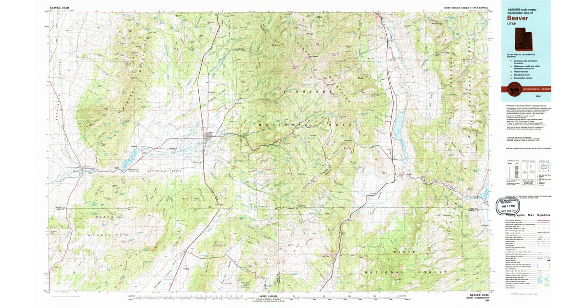1980s Maps of Beaver County, UT | Pastmaps