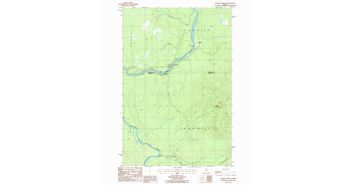 1986 Map of Beaver Pond SE, Somerset County, ME — High-Res | Pastmaps