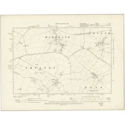 1899 Map of Bedfordshire I.SE, 1902 Print