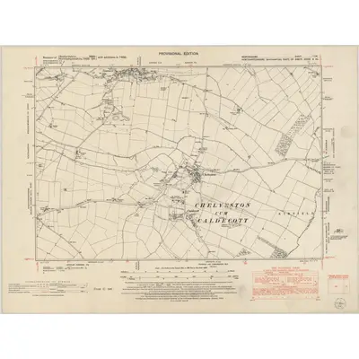 1950 Map of Bedfordshire I.SW, 1953 Print