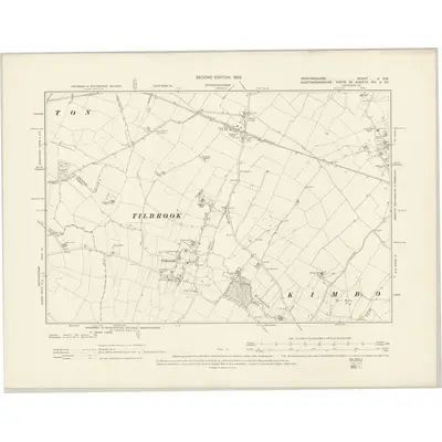 1900 Map of Bedfordshire II.SW, 1902 Print