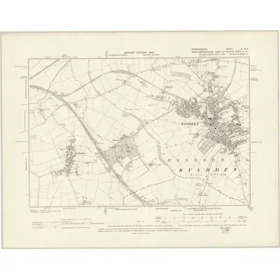 1899 Map of Bedfordshire III.NE, 1902 Print
