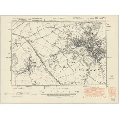 1950 Map of Bedfordshire III.NE, 1952 Print