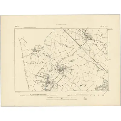 1882 Map of Bedfordshire III.SE, 1883 Print