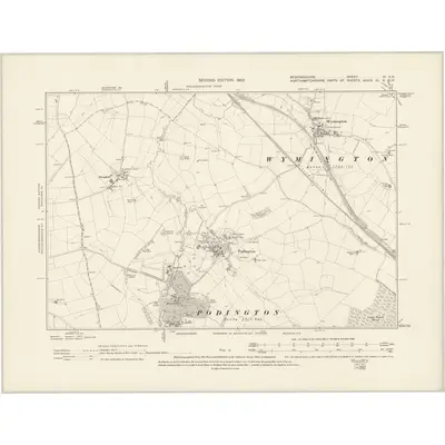 1899 Map of Bedfordshire III.SE, 1902 Print