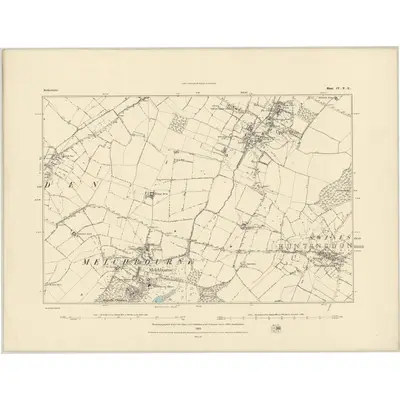 1882 Map of Bedfordshire IV.NE, 1883 Print