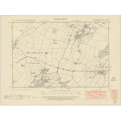 1950 Map of Bedfordshire IV.NE, 1951 Print