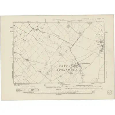 1899 Map of Bedfordshire IV.NW, 1947 Print