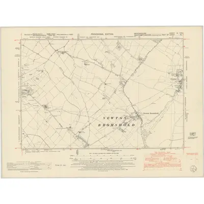 1950 Map of Bedfordshire IV.NW, 1952 Print
