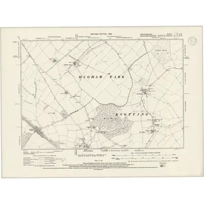 1899 Map of Bedfordshire IV.SW, 1947 Print