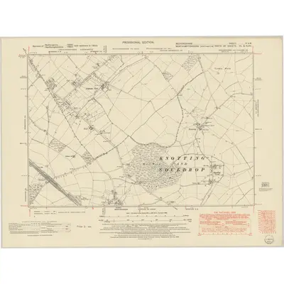 1950 Map of Bedfordshire IV.SW, 1952 Print