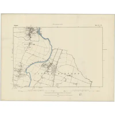 1882 Map of Bedfordshire IX.SW, 1884 Print