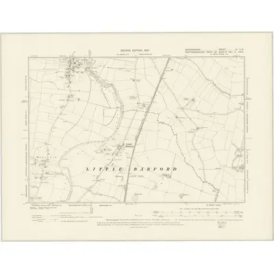 1900 Map of Bedfordshire IX.SW, 1902 Print
