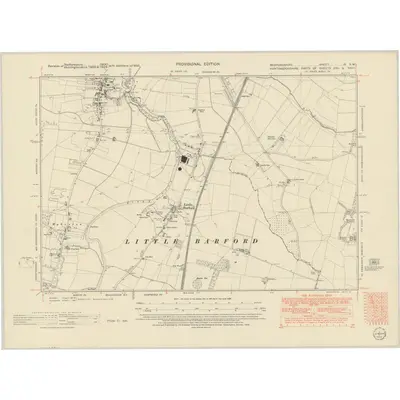 1950 Map of Bedfordshire IX.SW, 1952 Print