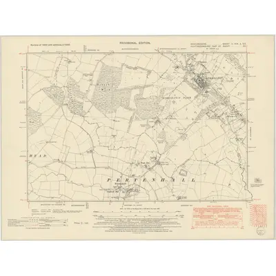 1950 Map of Bedfordshire V.NW & NE, 1952 Print