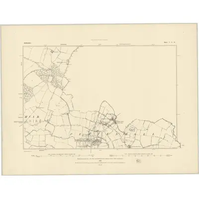 1882 Map of Bedfordshire V.NW, 1883 Print