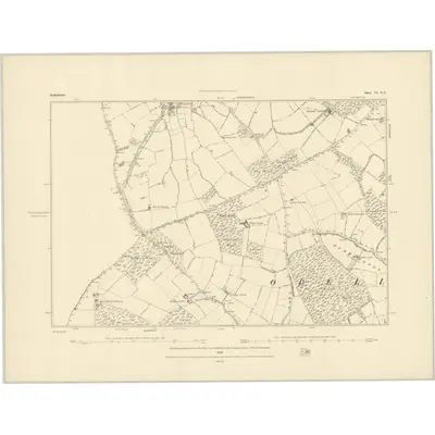 1882 Map of Bedfordshire VI.NE, 1883 Print