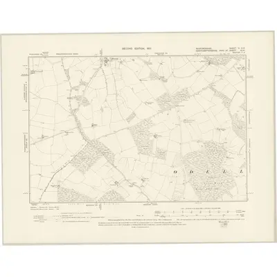 1899 Map of Bedfordshire VI.NE, 1901 Print