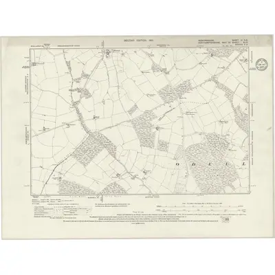 1899 Map of Bedfordshire VI.NE, 1901 Print
