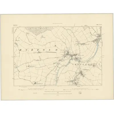 1882 Map of Bedfordshire VI.SE, 1883 Print