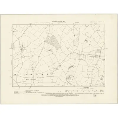 1900 Map of Bedfordshire VII.NE, 1901 Print