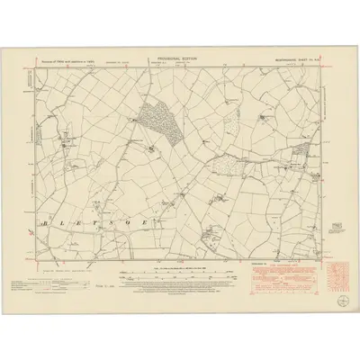 1950 Map of Bedfordshire VII.NE, 1951 Print