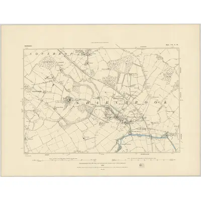 1882 Map of Bedfordshire VII.NW, 1884 Print