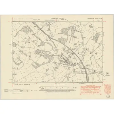 1950 Map of Bedfordshire VII.NW, 1951 Print