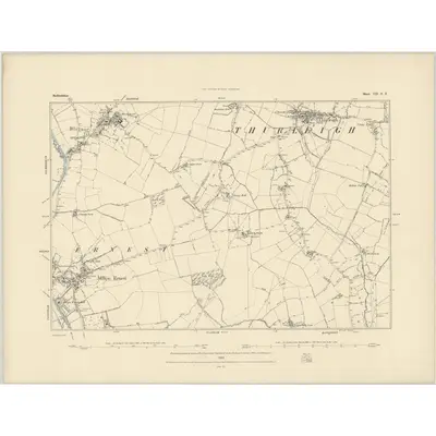 1882 Map of Bedfordshire VII.SE, 1884 Print