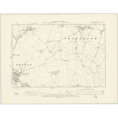 1900 Map of Bedfordshire VII.SE, 1902 Print