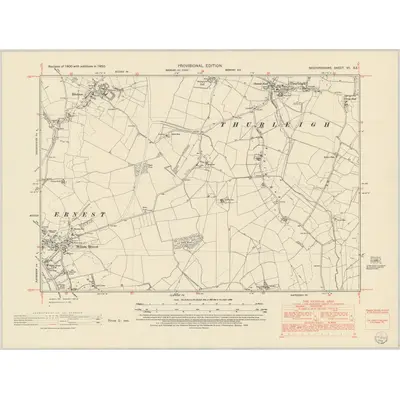 1950 Map of Bedfordshire VII.SE, 1952 Print