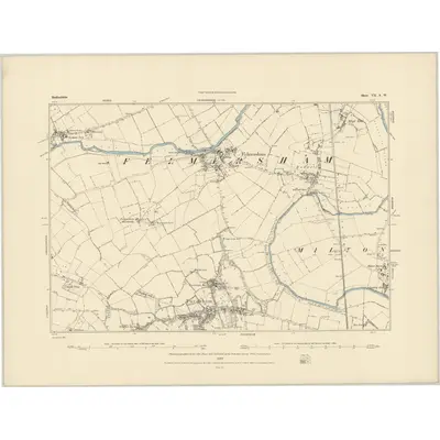 1882 Map of Bedfordshire VII.SW, 1884 Print