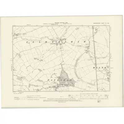 1900 Map of Bedfordshire VII.SW, 1902 Print