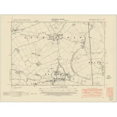 1950 Map of Bedfordshire VII.SW, 1952 Print