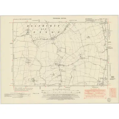 1950 Map of Bedfordshire VIII.NW, 1951 Print