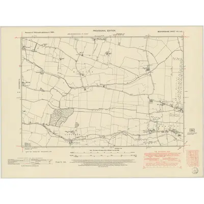 1950 Map of Bedfordshire VIII.SE, 1951 Print