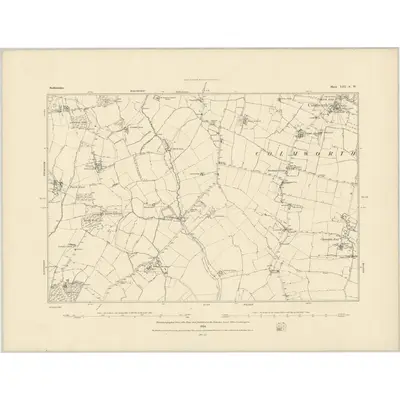 1882 Map of Bedfordshire VIII.SW, 1884 Print
