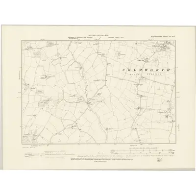 1900 Map of Bedfordshire VIII.SW, 1902 Print