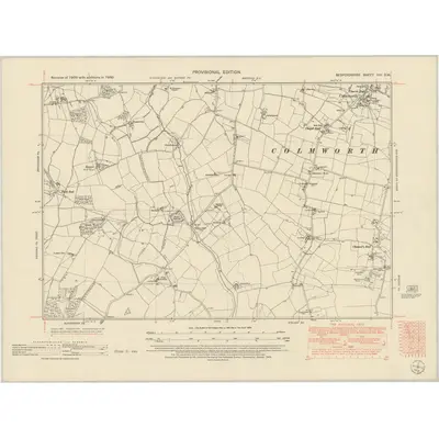 1950 Map of Bedfordshire VIII.SW, 1952 Print