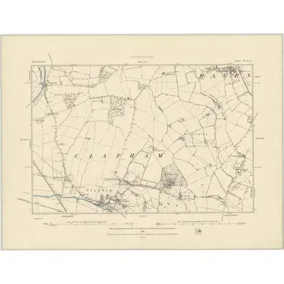 1882 Map of Bedfordshire XI.NE, 1884 Print