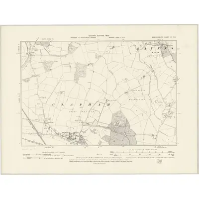 1900 Map of Bedfordshire XI.NE, 1902 Print