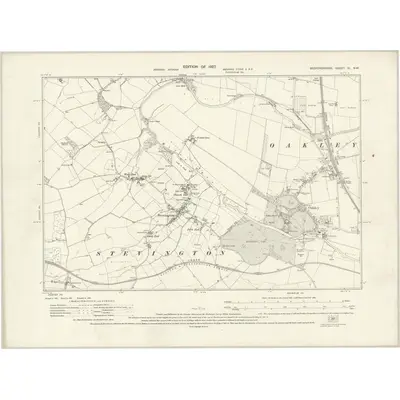 1924 Map of Bedfordshire XI.NW, 1927 Print