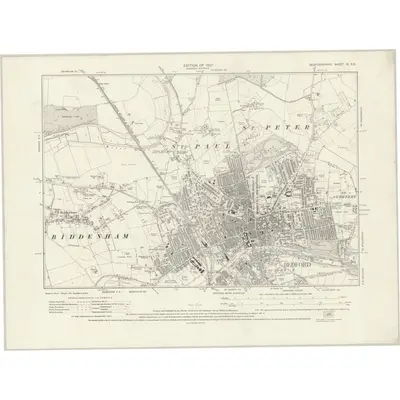 1924 Map of Bedfordshire XI.SE, 1927 Print