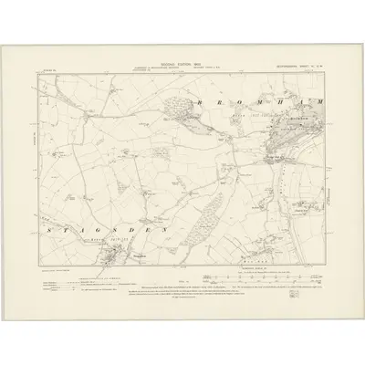 1899 Map of Bedfordshire XI.SW, 1902 Print
