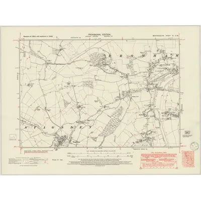 1948 Map of Bedfordshire XI.SW, 1950 Print