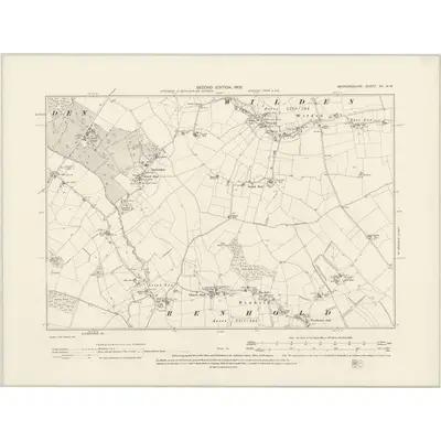 1900 Map of Bedfordshire XII.NW, 1902 Print