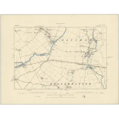 1881 Map of Bedfordshire XII.SE, 1885 Print