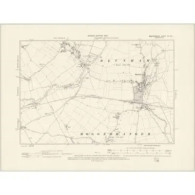 1900 Map of Bedfordshire XII.SE, 1902 Print