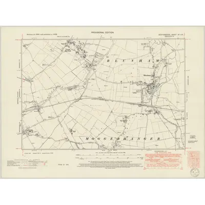 1948 Map of Bedfordshire XII.SE, 1950 Print