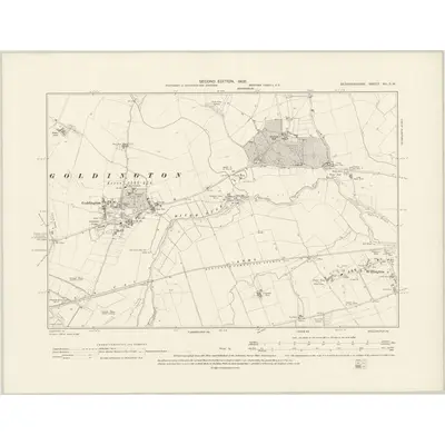 1900 Map of Bedfordshire XII.SW, 1902 Print